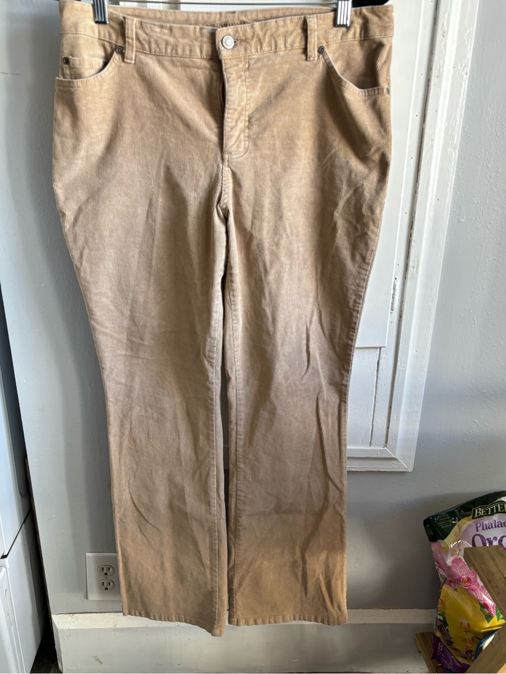 St. John's Bay Women's Bootcut Corduroy Pants in Tan